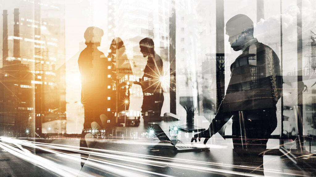 societal organizational resilience image: Digitally enhanced shot of a colleagues working in their office