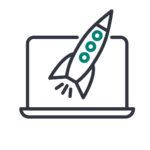 laptop and rocket icon
