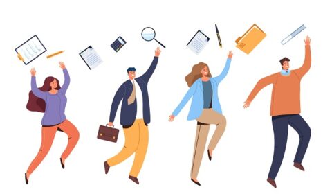 happy office workers