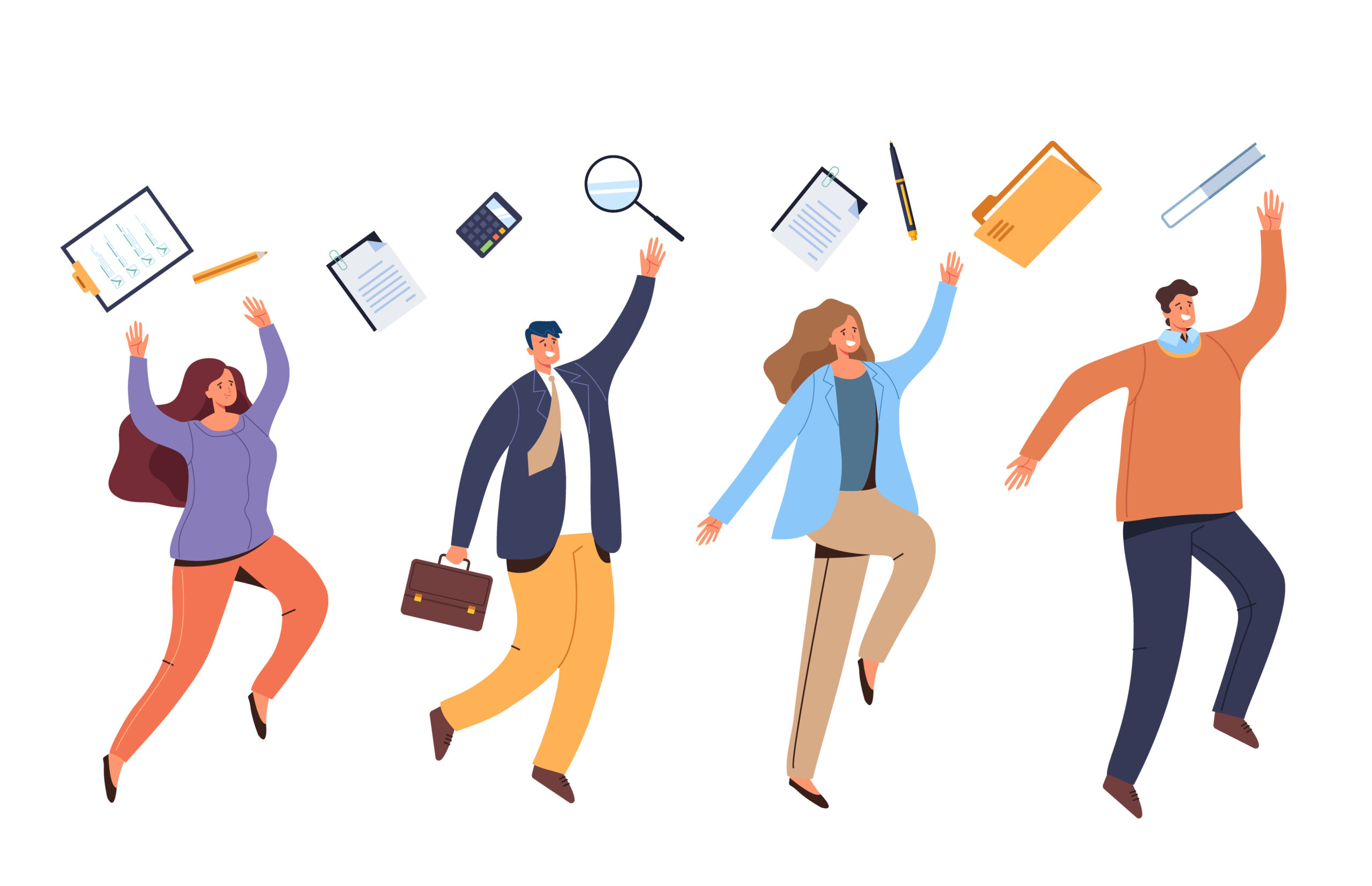 happy office workers