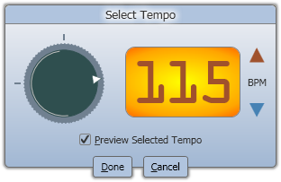 Songsmith tempo selector