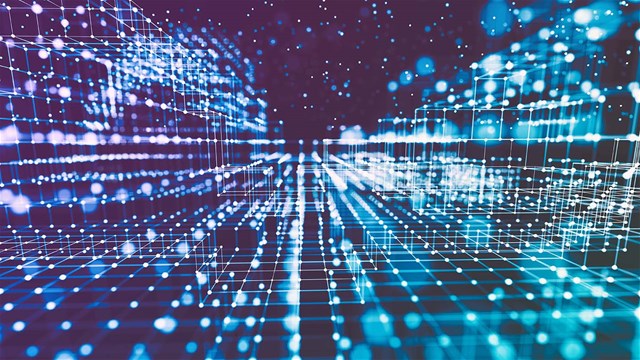 virtual grid with a horizon perspective