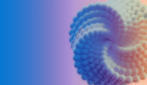 An abstract image in pastel colors showing a vortex of vectors.