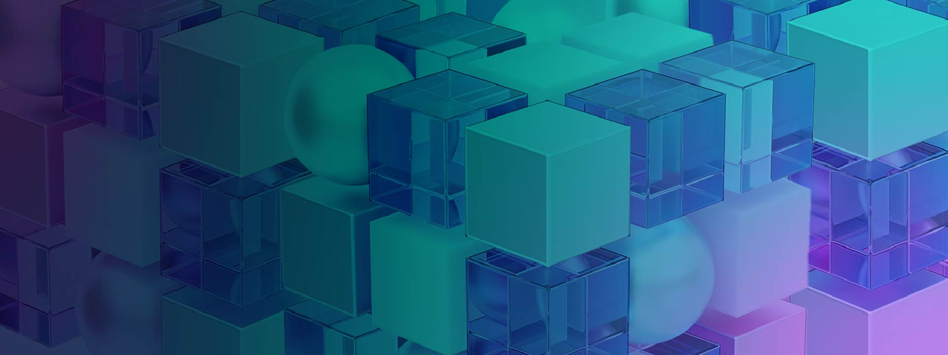 banner for OSDI 2022 - abstract cubes in blue and green