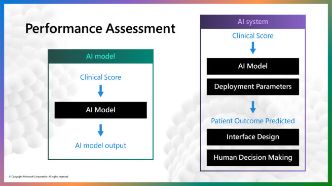AI Models vs. AI Systems: Understanding Units of Performance Assessment