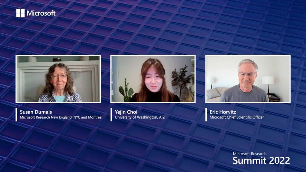 Susan Dumais, Yejin Choi, and Eric Horvitz at the 2022 Microsoft Research Summit