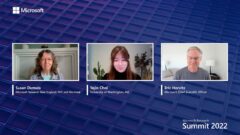 Susan Dumais, Yejin Choi, and Eric Horvitz at the 2022 Microsoft Research Summit