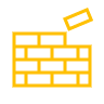 line brick wall with one loose brick icon