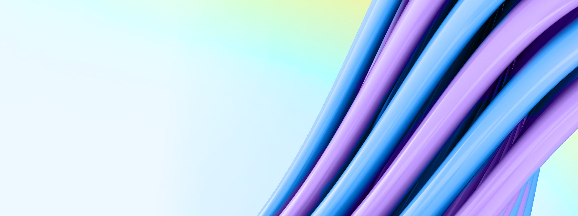 abstract blue and purple shapes on a light blue and green background