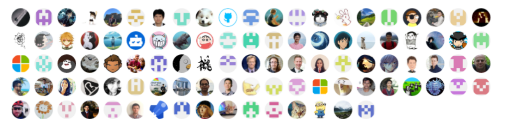 在 GitHub 上，为 NNI 做出代码贡献的用户