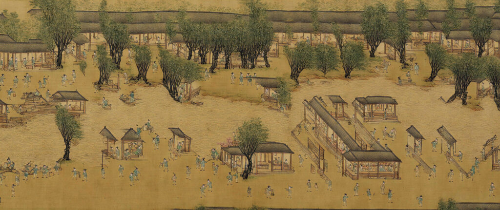 NUWA-Infinity 基于《清明上河图》学习后，重新创作生成画作（分辨率：38912x2048）的一部分