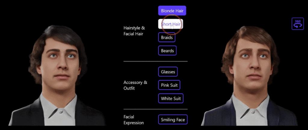 图5：利用文字做 3D 肖像编辑