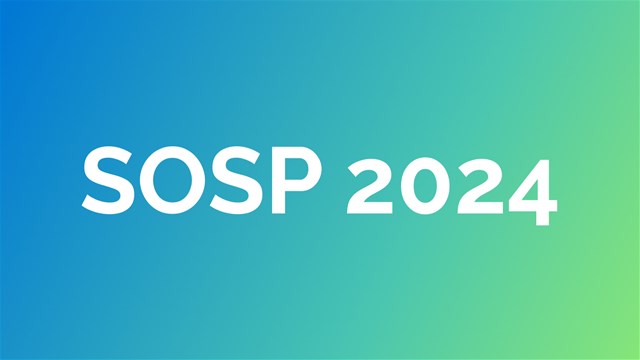 SOSP 2024 on a blue and green gradient background