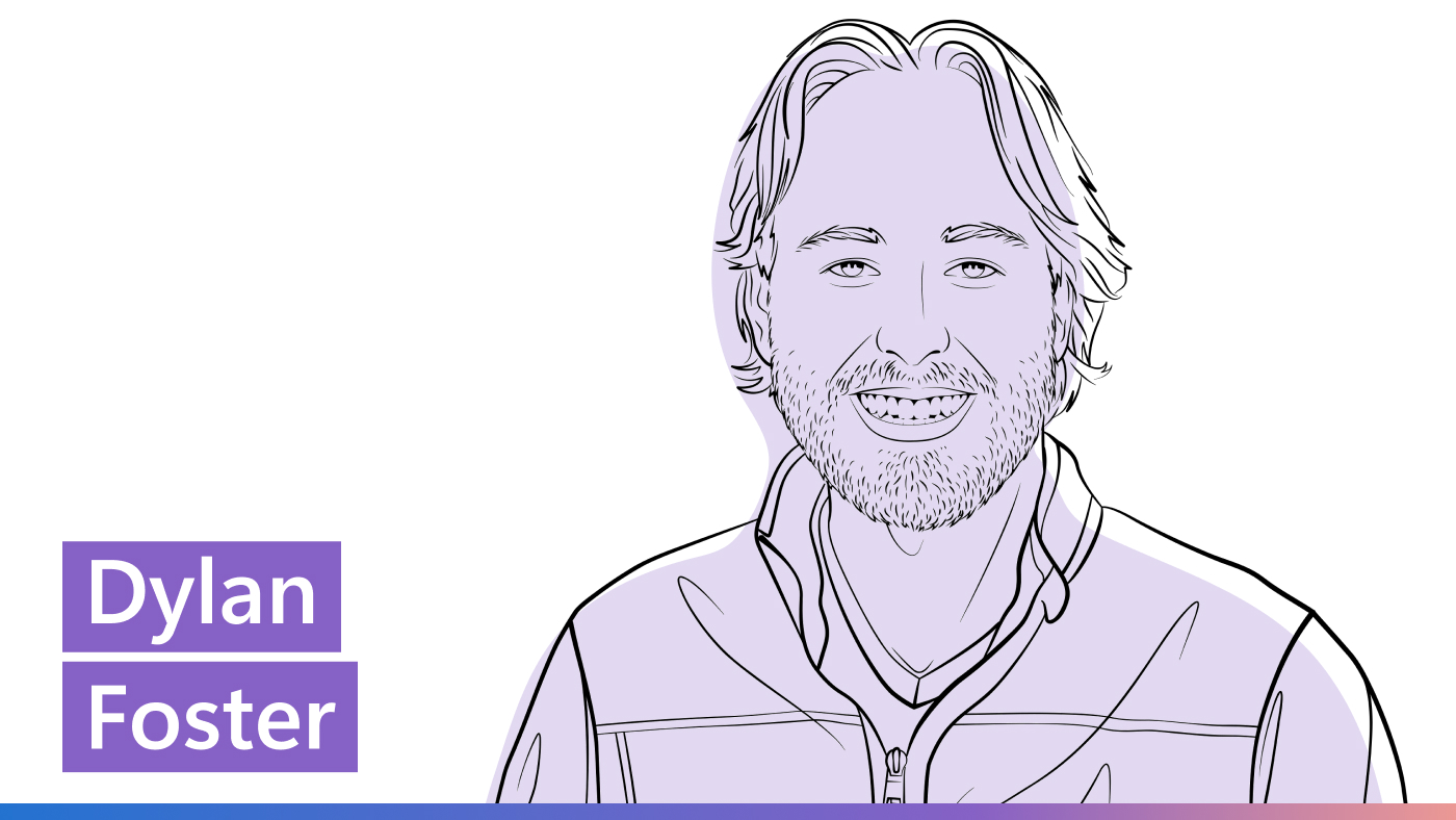 Illustrated image of Dylan Foster for the Abstracts series on the Microsoft Research Podcast.