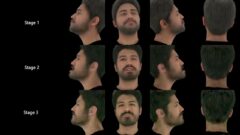 a collage of a person