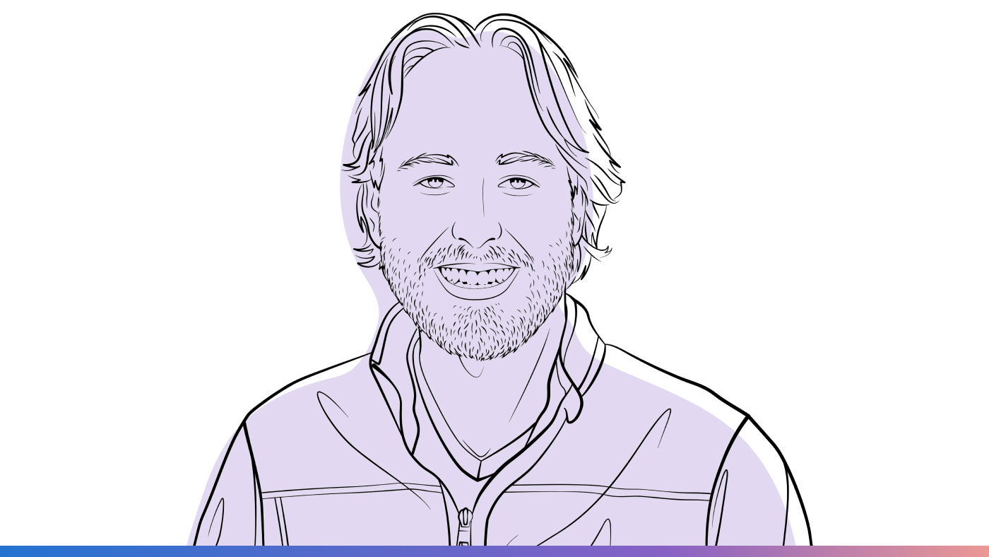 Illustrated image of Dylan Foster for the Abstracts series on the Microsoft Research Podcast.