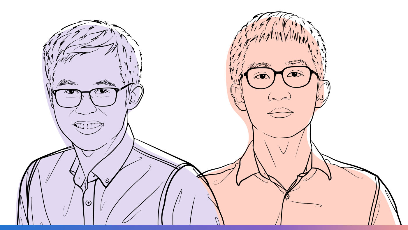 Ideas podcast | illustration of Tian Xie and Ziheng Lu