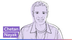 Outline illustration of Chetan Nayak | Ideas podcast