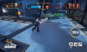 10 seconds video generated by Muse. The character Nidhoggr from the game Bleeding edge is navigating through the game map.