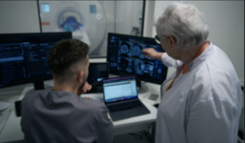 docs talking at computers