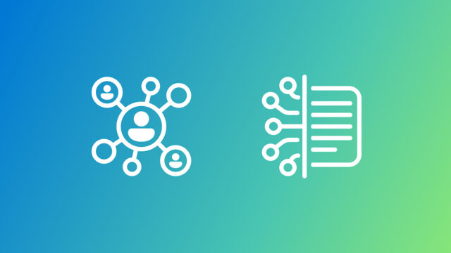 two icons on a green gradient background