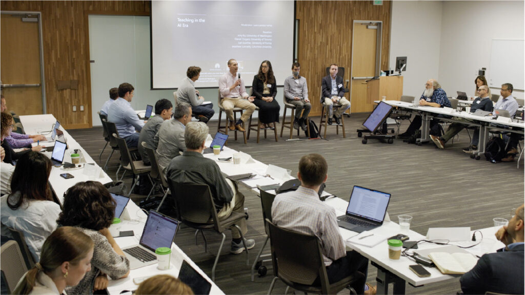 a group of people in a meeting