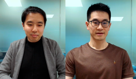 photo of Wenbo Gong and Chao Ma during the Microsoft Research Forum