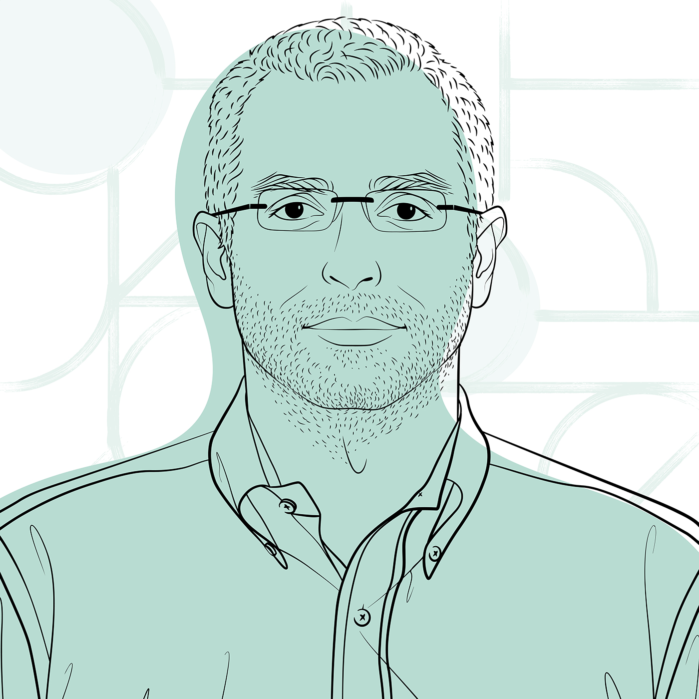 illustrated headshot of Ishai Menache