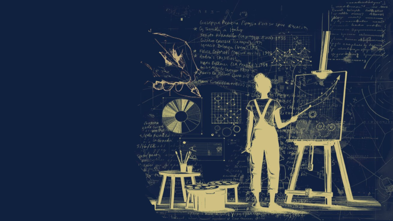 Inspiring image of human working with AI as a living medium