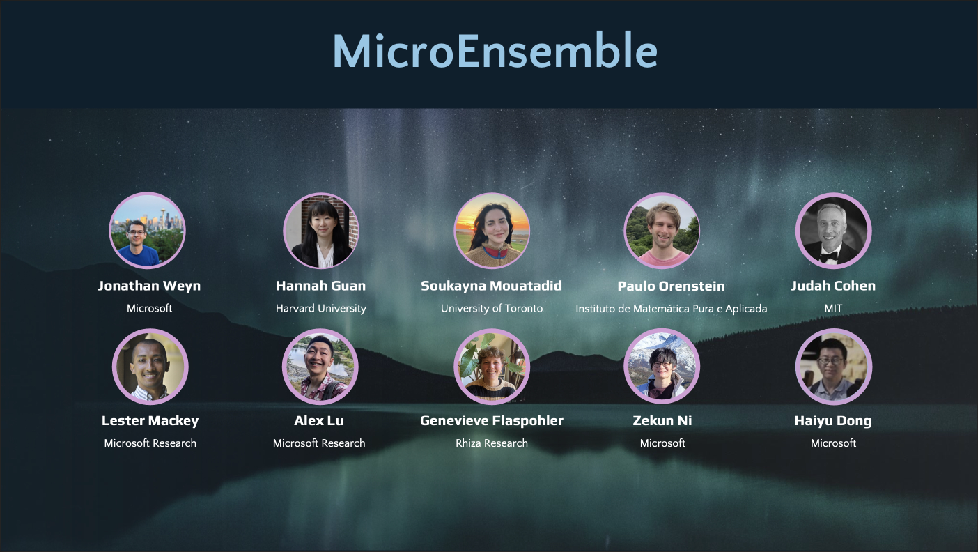 Figure 7: Members of the MicroEnsemble team which presented PBC at the AI Weather Quest Annual Awards Webinar, winning top honors at the global competition hosted by the European Centre for Medium-range Weather Forecasting