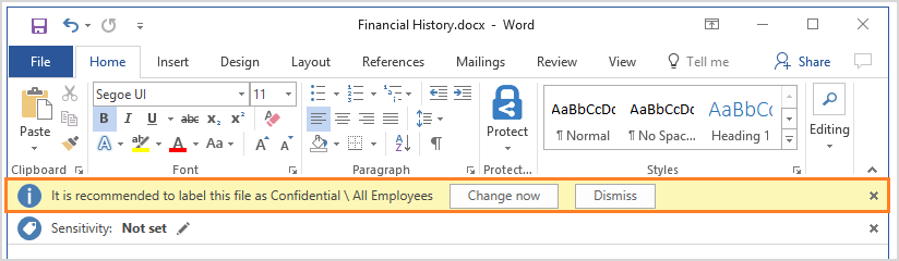 Azure Information Protection can be configured to recommend labels based on the information detected in the document
