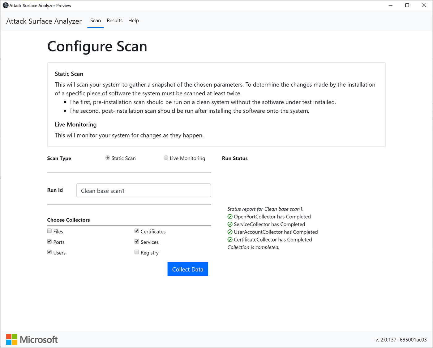 Image of a Configure Scan.