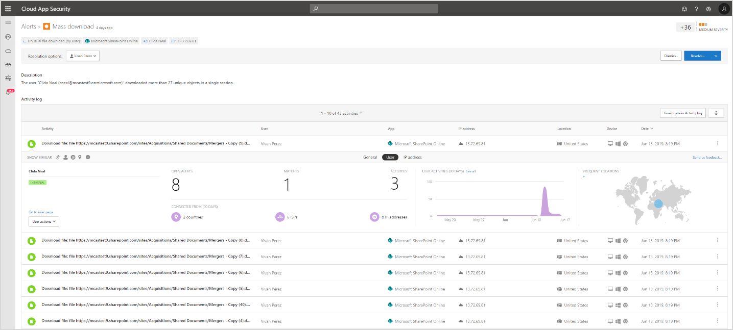 New threat hunting experience to analyze alerts and activities.
