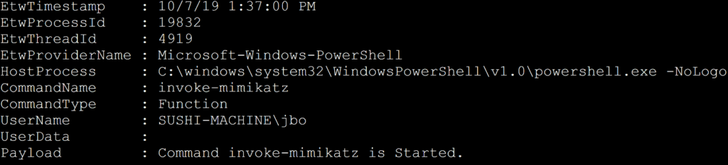 Cmdlet tracing with ETW