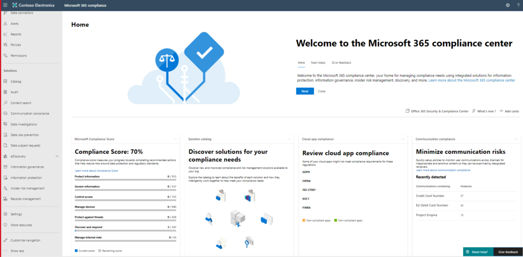 Microsoft’s Advanced Compliance solutions are foundational to Zero Trust as well, particularly when implemented to support Microsoft 365. 