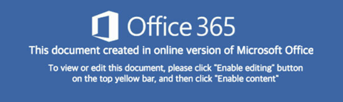 Screenshot of malicious document