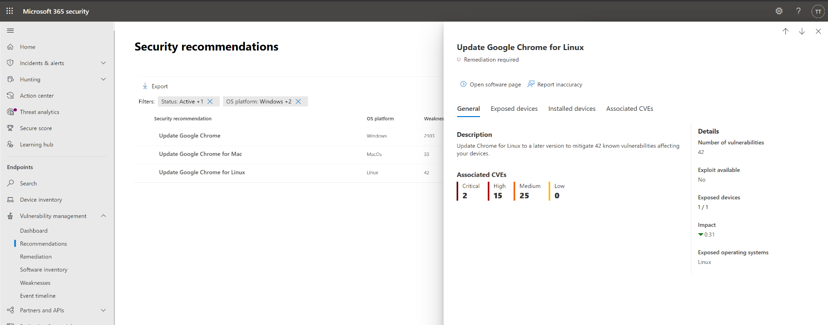 Security recommendation to update Google Chrome for Windows, macOs, and Linux.
