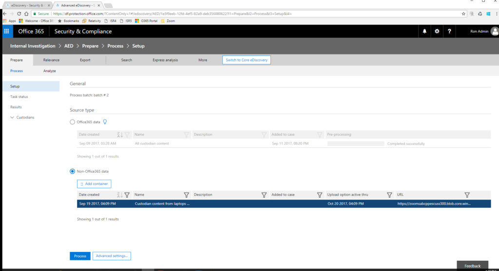 Example of Advanced eDiscovery