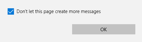 Figure 2. Microsoft Edge prompting the user to stop a pop-up dialog loop