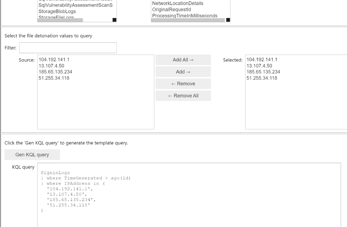 Generating a query to hunt for indicators from the detonation sample