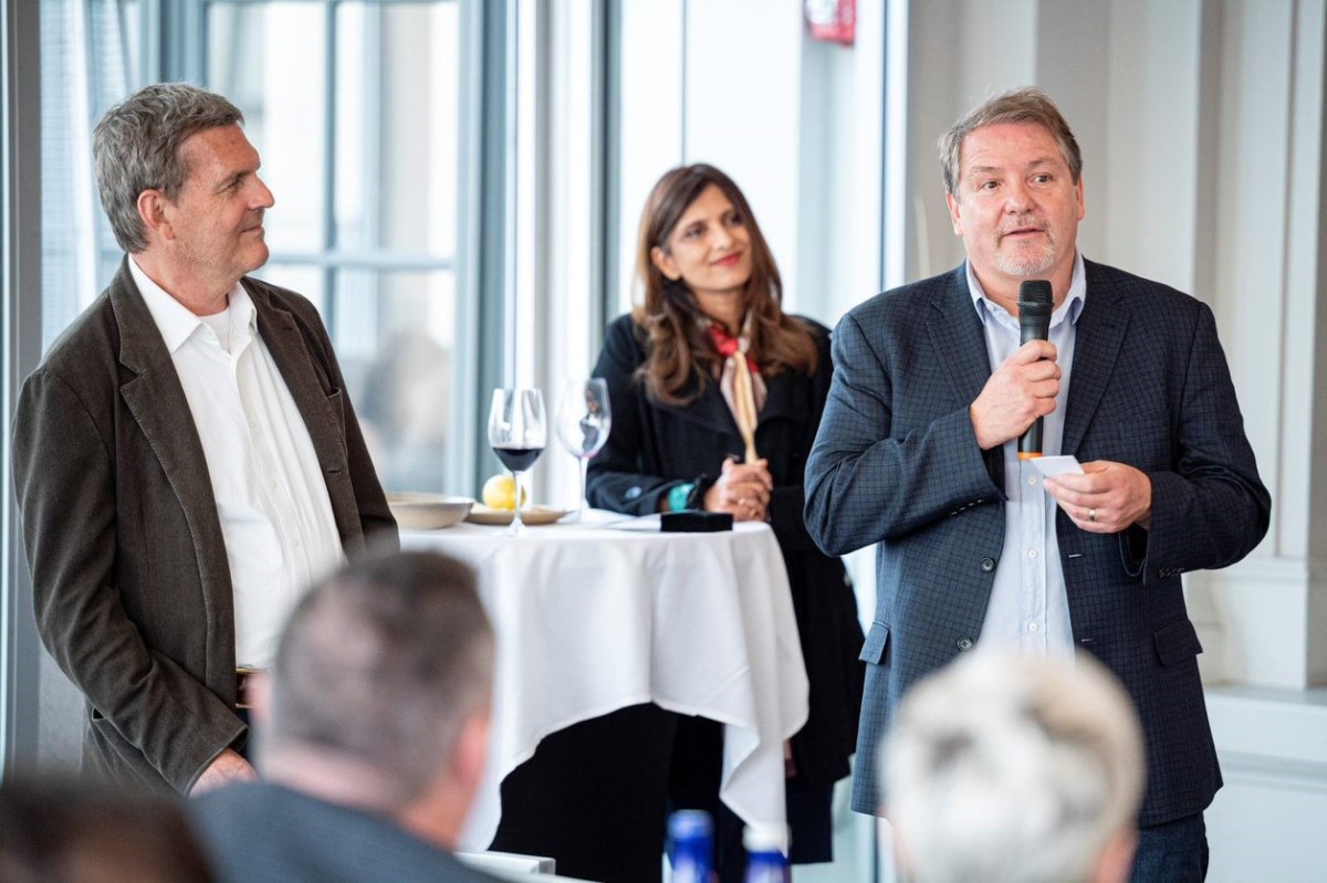 Pictured from left to right, Charlie Bell, Executive Vice President of Security, Compliance, Identity, and Management; Vasu Jakkal, Corporate Vice President Microsoft Security, Compliance, Identity & Privacy; and Bret Arsenault, Microsoft Corporate Vice President, Chief Information Security Officer.