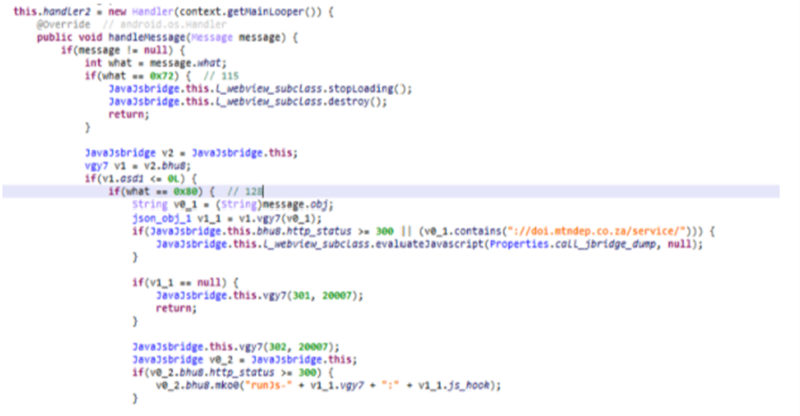 A screenshot of malware code where it identifies the conditions required to determine what routine to run next. It assigns code based on specific conditions such as URL displayed.