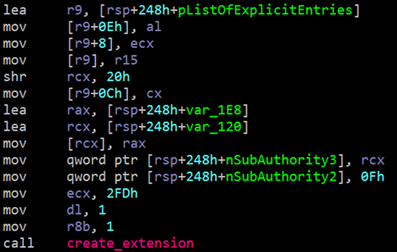Partial screenshot of a Hive variant's structure in assembly code.