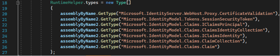 Screenshot of a section of a configuration file.