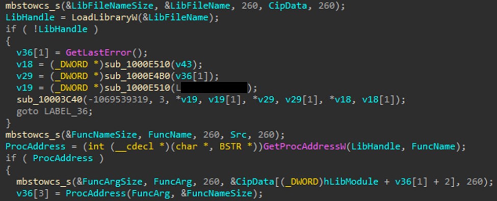 Screenshot of LoadLibrary