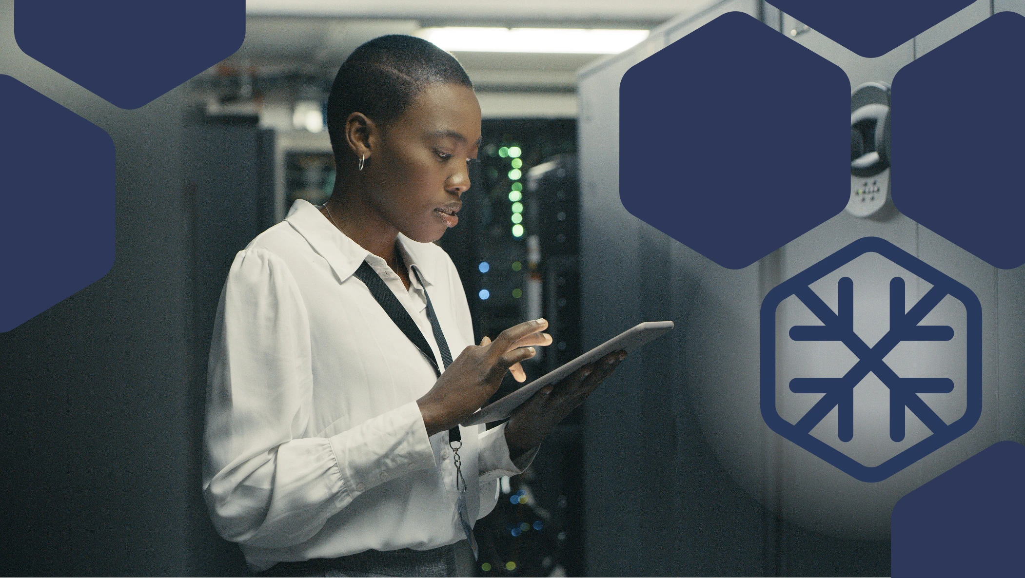 A woman using a tablet